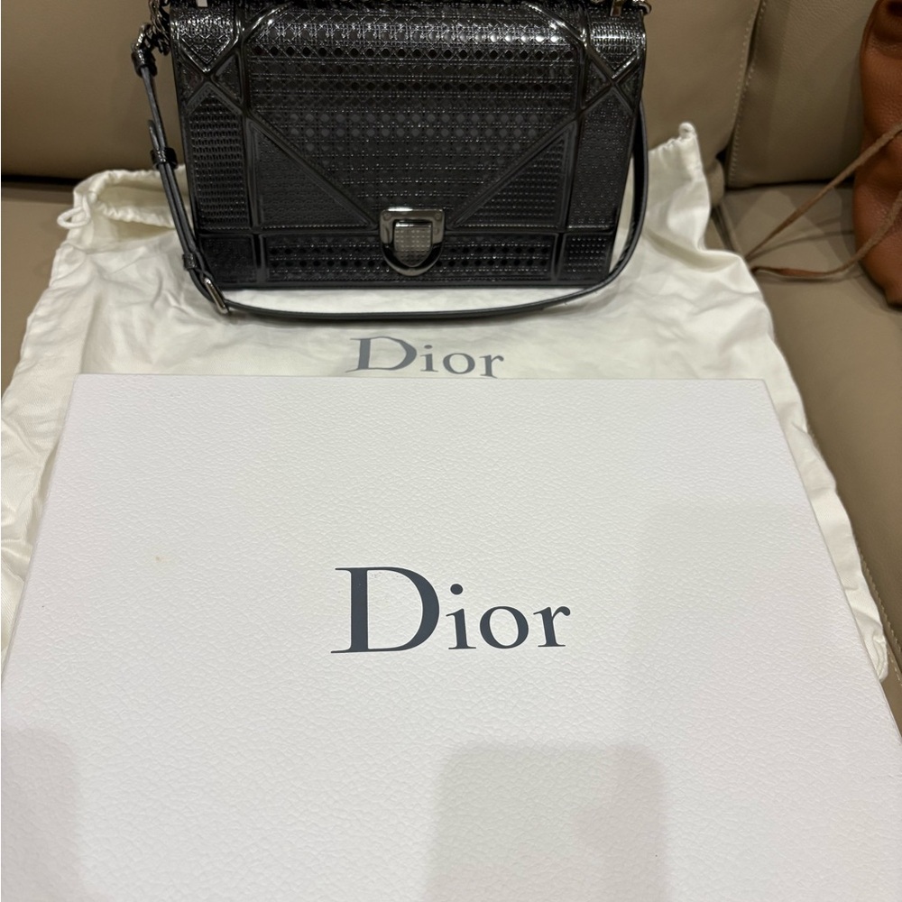 Dior dark smoked gray almost black Women's Bag